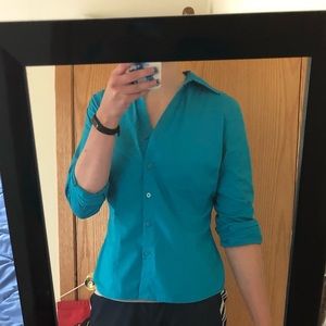 Teal Worthington button-down blouse